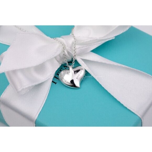 Tiffany & Co. Necklace Elsa Peretti Vintage Full Heart Pendant Sterling Silver - Picture 5 of 7
